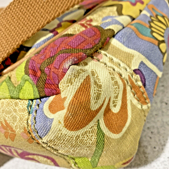 Vintage Fossil Crossbody Bag Boho Style Purse Canvas Multicolor Adjustable Strap - Picture 6 of 16